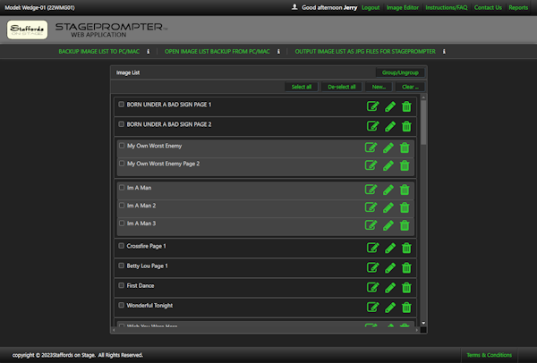 Stageprompter screen grab